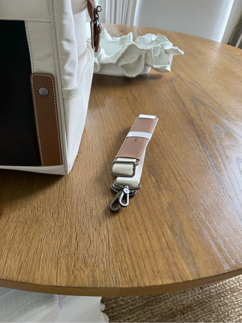 Delsey White & Brown Small Pet Carrier